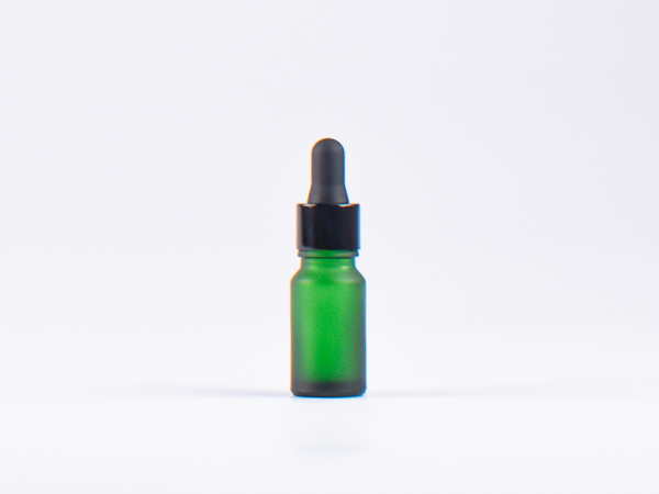 Grünglasflasche 10ml, mit Pipette schwarz